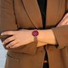 Anne Klein Women’s Genuine Diamond Dial Bracelet Watch(Rose Gold/Burgundy)