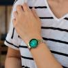 Anne Klein Women’s Genuine Diamond Dial Bracelet Watch(Two Tone/Green)
