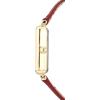 Anne Klein Women’s Glitter Accented Croco-Grain Strap Watch, AK/3820(Red/Gold)