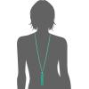 Anne Klein Women’s Gold Turquoise 32in Tassel Strand Necklace, One Size