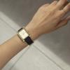 Anne Klein Women’s Leather Strap Watch(Black/Gold)