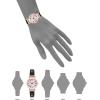 Anne Klein Women’s Leather Strap Watch(Black/Rose Gold/Pink)