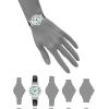 Anne Klein Women’s Leather Strap Watch(Black/Silver/Aqua)