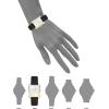 Anne Klein Women’s Leather Strap Watch(Black/Two Tone)