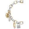 Anne Klein Women’s Premium Crystal Accented Gold-Tone Charm Bracelet Watch, 10/7604CHRM(Two-Tone)
