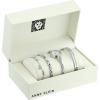 Anne Klein Women’s Premium Crystal Accented Silver-Tone Watch and Bracelet Set(Silver)