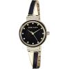 Anne Klein Women’s Premium Crystal Accented Watch and Bangle Set(Gold/Black)