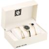 Anne Klein Women’s Premium Crystal Accented Watch and Bangle Set(Gold/Black)