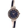 Anne Klein Women’s Premium Crystal Accented Watch and Bangle Set(Gold/Navy Blue)