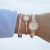 Anne Klein Women’s Premium Crystal Accented Watch and Bangle Set(Rose Gold/Pink)