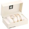 Anne Klein Women’s Premium Crystal Accented Watch and Bangle Set(Rose Gold/Pink)