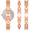 Anne Klein Women’s Premium Crystal Accented Watch and Bangle Set(Rose Gold/White)