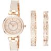 Anne Klein Women’s Accented Bangle Watch and Bracelet Set, AK/3296(Rose Gold/Blush Pink)