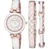 Anne Klein Women’s Accented Bangle Watch and Bracelet Set, AK/3296(Rose Gold/White)