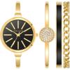 Anne Klein Women’s Bangle Watch and Bracelet Set(Gold/Black)