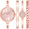 Anne Klein Women’s Bangle Watch and Bracelet Set(Rose Gold/Blush Pink)