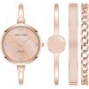Anne Klein Women’s Bangle Watch and Bracelet Set(Rose Gold/Blush Pink Lab-Grown)
