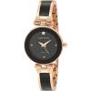 Anne Klein Women’s Genuine Diamond Dial Bangle Watch(Black/Rose Gold)