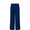 Anne Klein Womens High Rise Pull on Wide Leg W Button Wb D(Santorini Blue)