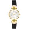 Anne Klein Women’s Leather Strap Watch(Black/Gold-Tone)
