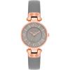 Anne Klein Women’s Leather Strap Watch(Grey/Rose Gold)