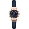 Anne Klein Women’s Leather Strap Watch(Navy&Rose Gold-Tone)