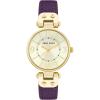 Anne Klein Women’s Leather Strap Watch(Purple/Gold)