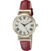 Anne Klein Women’s Leather Strap Watch(Red/Gold)
