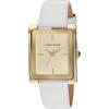 Anne Klein Women’s Leather Strap Watch(White/Gold)