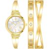 Anne Klein Women’s Premium Crystal Accented Bangle Watch Set, AK/2245(Gold)