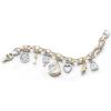 Anne Klein Women’s Premium Crystal Accented Gold-Tone Charm Bracelet Watch, 10/7604CHRM(Two-Tone)