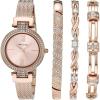 Anne Klein Women’s Premium Crystal Accented Watch and Bracelet Set, AK/3584(Rose Gold)