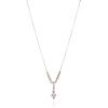 Anne Klein Women’s Rose Gold Tone Cubic Zirconia Navette Y Necklace, One Size