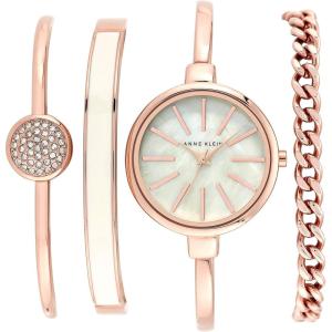 Anne Klein Women’s Bangle Watch and Bracelet Set(Rose Gold)