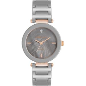 Anne Klein Women’s Black Ceramic Bracelet Watch with Diamond Accent(Taupe/Rose Gold)
