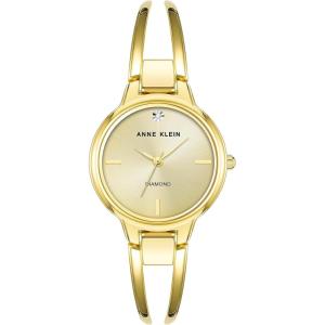 Anne Klein Women’s Genuine Diamond Dial Bangle Watch(Gold)