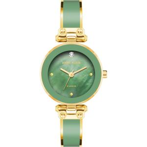 Anne Klein Women’s Genuine Diamond Dial Bangle Watch(Olive Green/Gold)