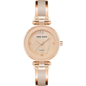 Anne Klein Women’s Genuine Diamond Dial Bangle Watch(Pink/Rose Gold)