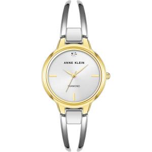 Anne Klein Women’s Genuine Diamond Dial Bangle Watch(Two Tone)
