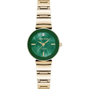 Anne Klein Women’s Genuine Diamond Dial Bracelet Watch(Green/Gold)