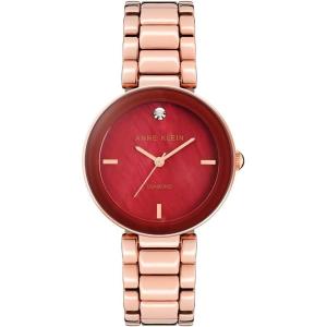 Anne Klein Women’s Genuine Diamond Dial Bracelet Watch(Rose Gold/Burgundy)