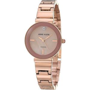 Anne Klein Women’s Genuine Diamond Dial Bracelet Watch(Rose Gold/Pink)