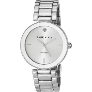 Anne Klein Women’s Genuine Diamond Dial Bracelet Watch(Silver)