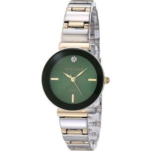 Anne Klein Women’s Genuine Diamond Dial Bracelet Watch(Two Tone/Green)