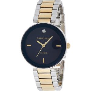 Anne Klein Women’s Genuine Diamond Dial Bracelet Watch(Two Tone/Navy Blue)