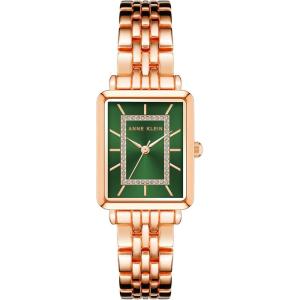 Anne Klein Women’s Glitter Accented Bracelet Watch(Rose Gold/Green)