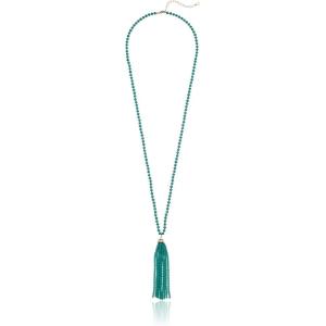 Anne Klein Women’s Gold Turquoise 32in Tassel Strand Necklace, One Size