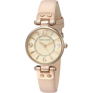 Anne Klein Women’s Leather Strap Watch(Blush Pink/Rose Gold)