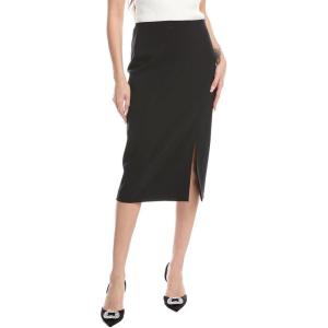 Anne Klein Women’s Pull on Asymmetrical Seam Midi Pencil Sk(Anne Black)