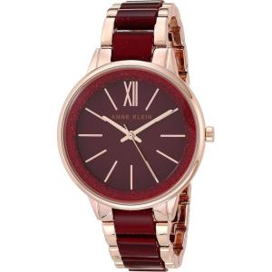 Anne Klein Women’s Resin Bracelet Watch(Burgundy/Gold)